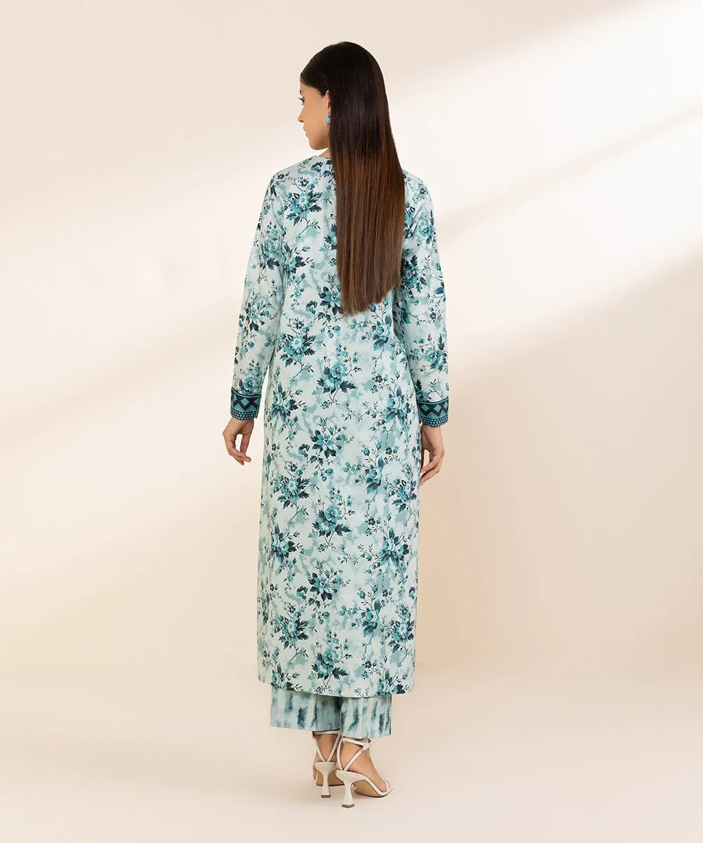2 Piece - Embroidered Linen Suit