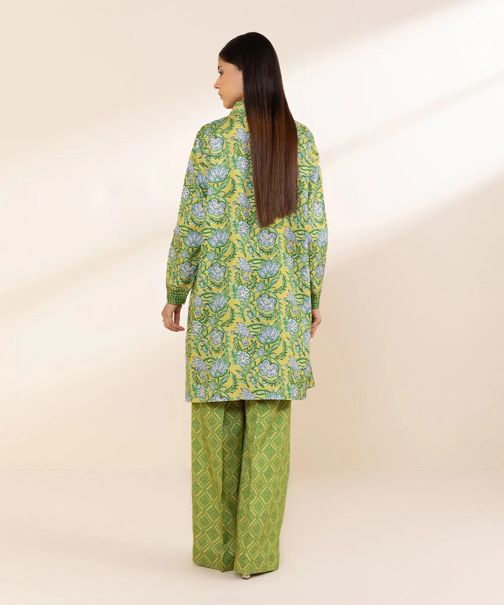 2 Piece - Printed Linen Suit