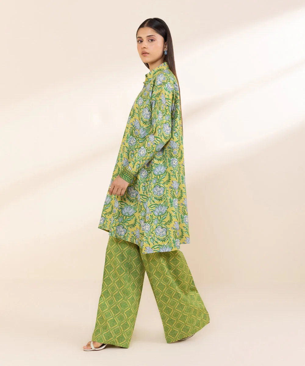 2 Piece - Printed Linen Suit