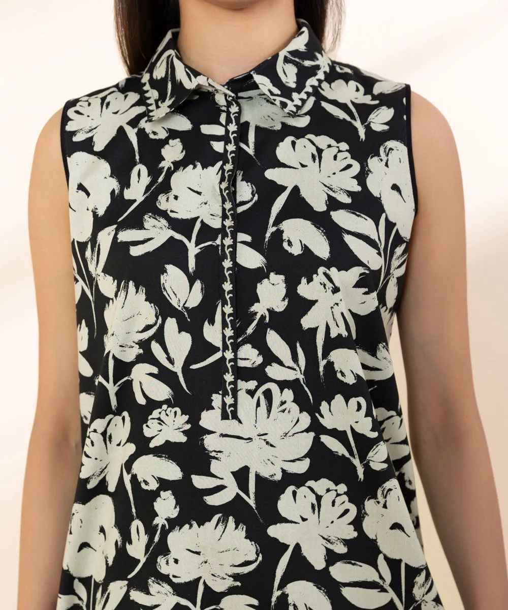3 Piece - Printed Linen Suit