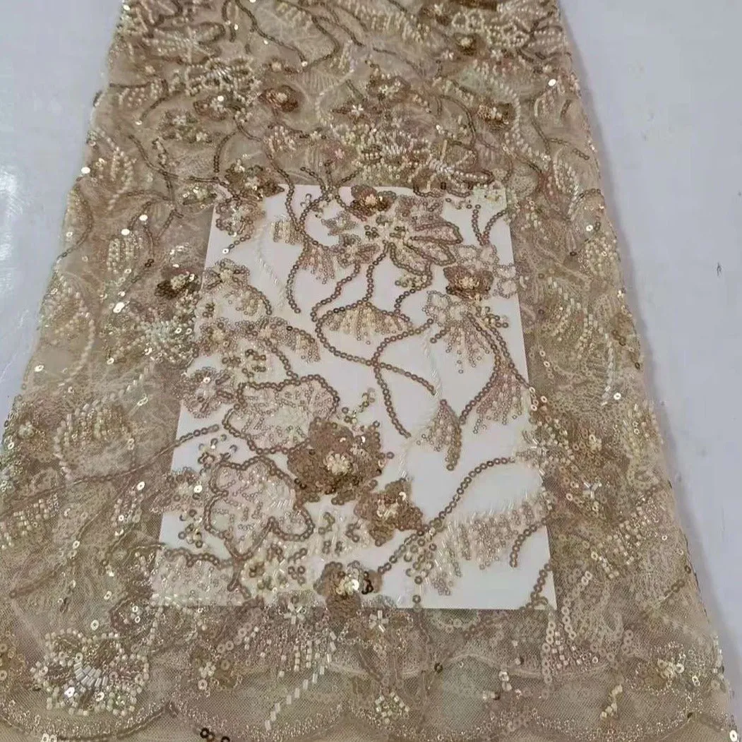 5 COLORS / 13 COLORS / Floral Embroidered African French Mesh Lace Party Prom Bridal Dress Fabric