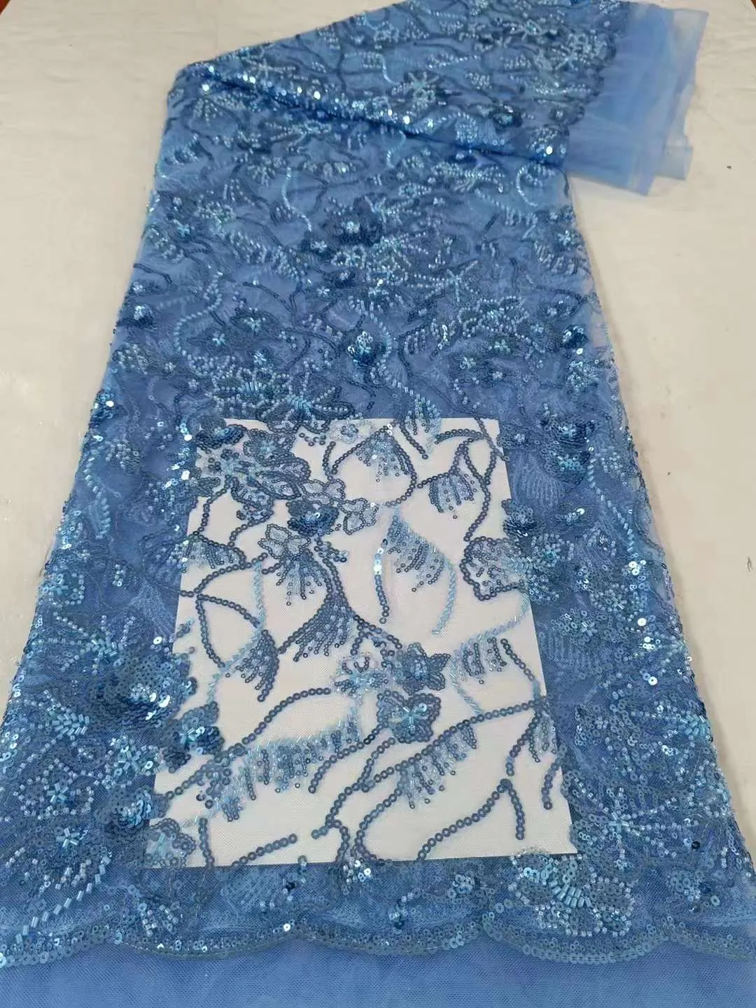 5 COLORS / 13 COLORS / Floral Embroidered African French Mesh Lace Party Prom Bridal Dress Fabric