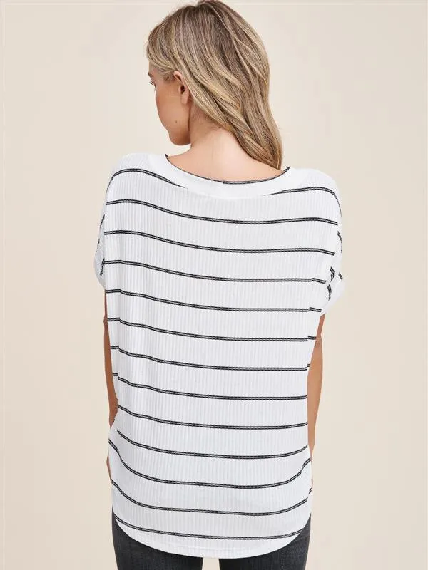 A Stripe Above Top in Ivory