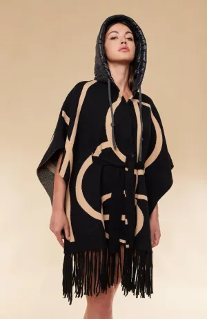 Abstract Circle Belted Cape