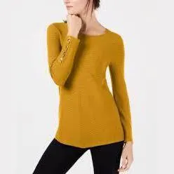 Alfani Ribbed Snap-Detail Sweater