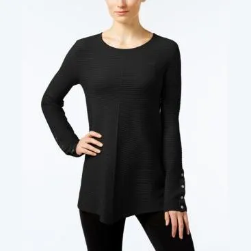 Alfani Ribbed Snap-Detail Sweater