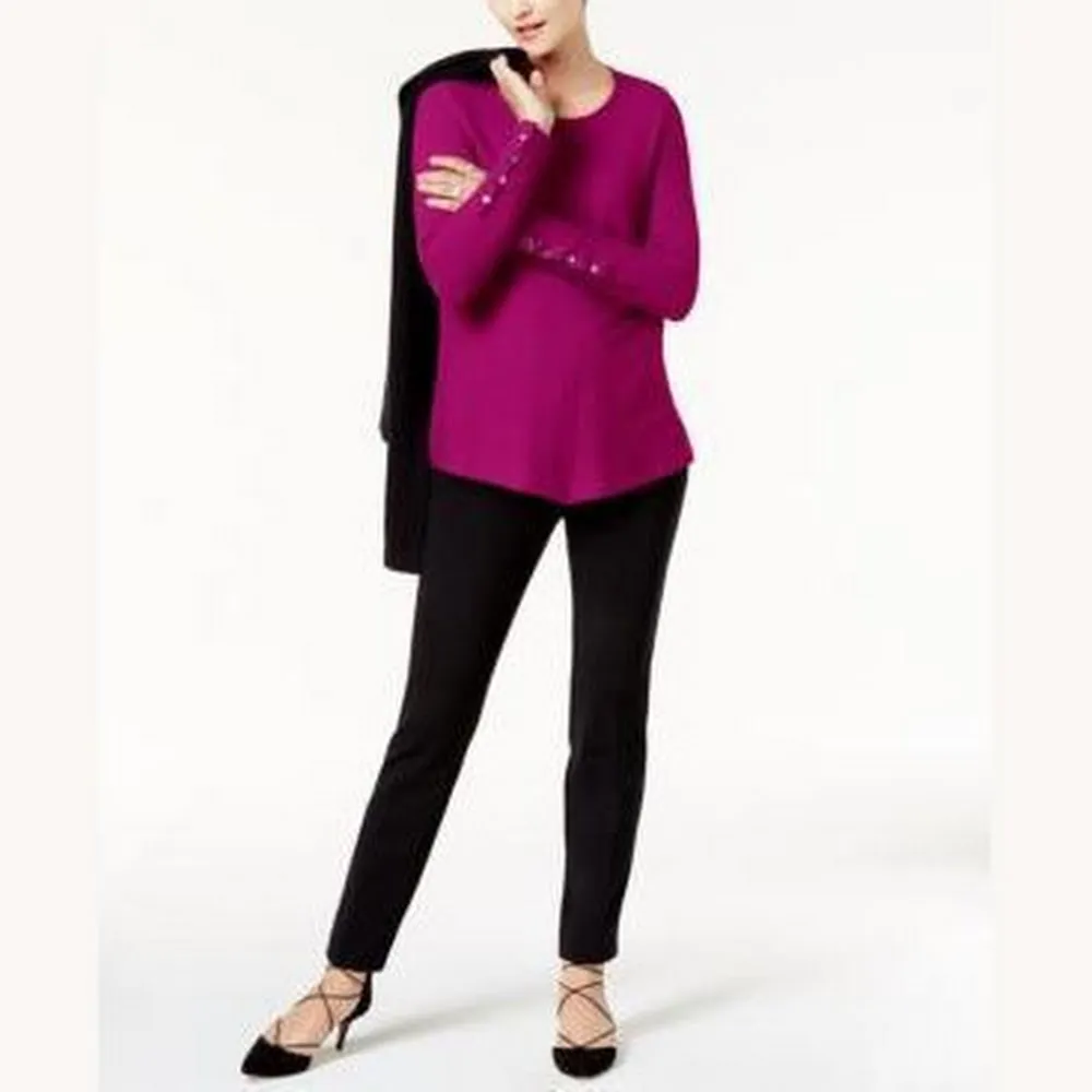 Alfani Ribbed Snap-Detail Sweater