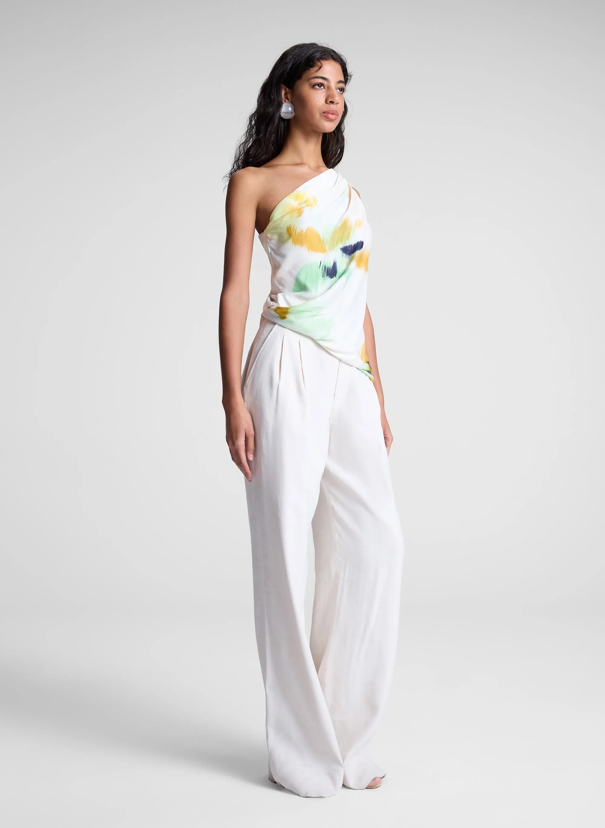 Aster Satin One Shoulder Top