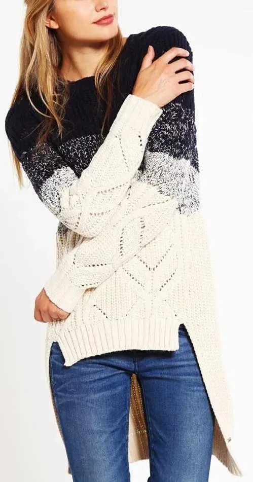 Asymmetric Long Wool Knit Sweater
