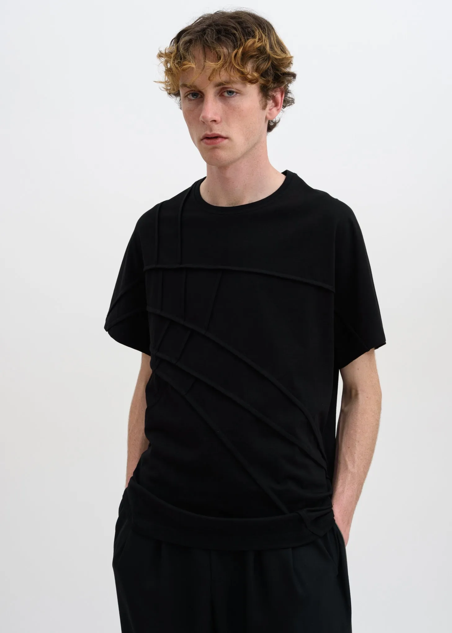 Black Panelled T-Shirt