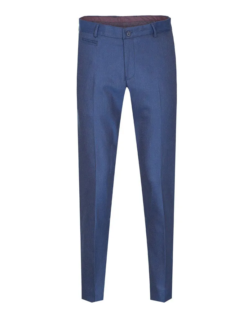 Blue Classic Textured Trouser