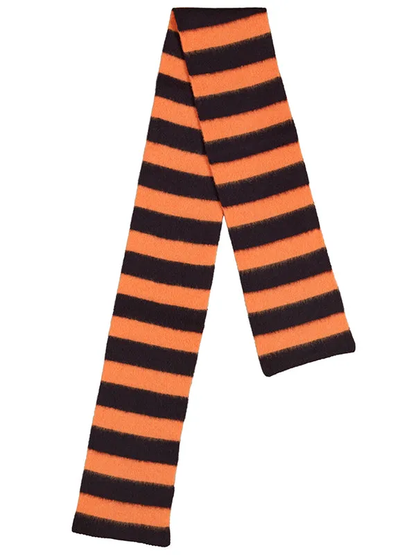 Brushed Stripe Scarf Black & Oatmeal