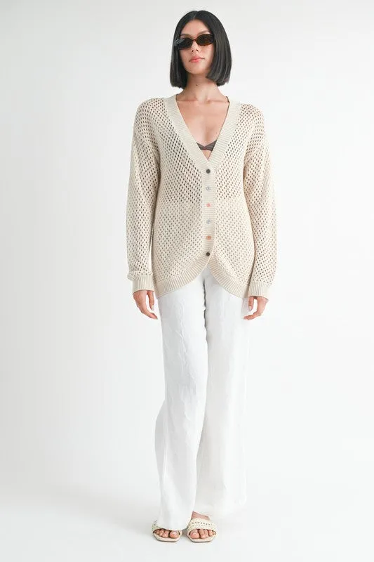BUTTON UP CROCHET CARDIGAN
