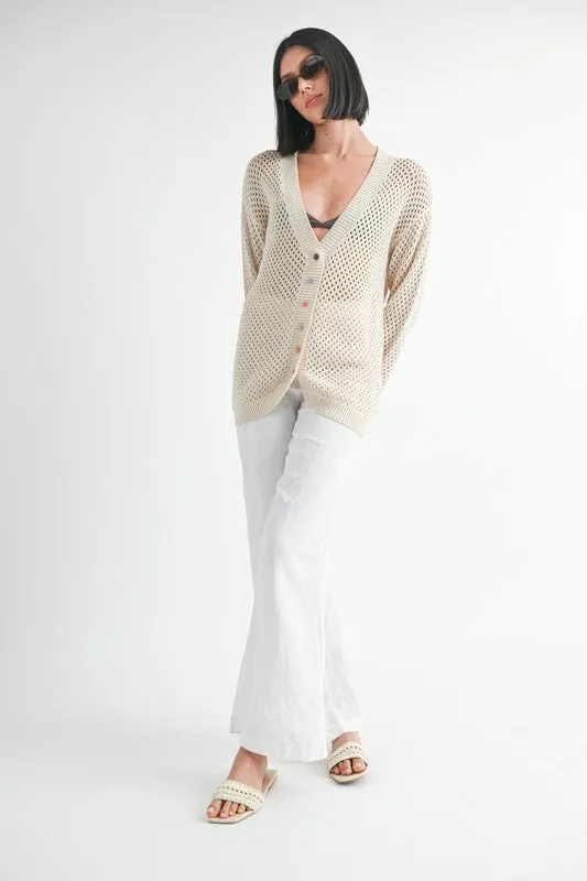 BUTTON UP CROCHET CARDIGAN