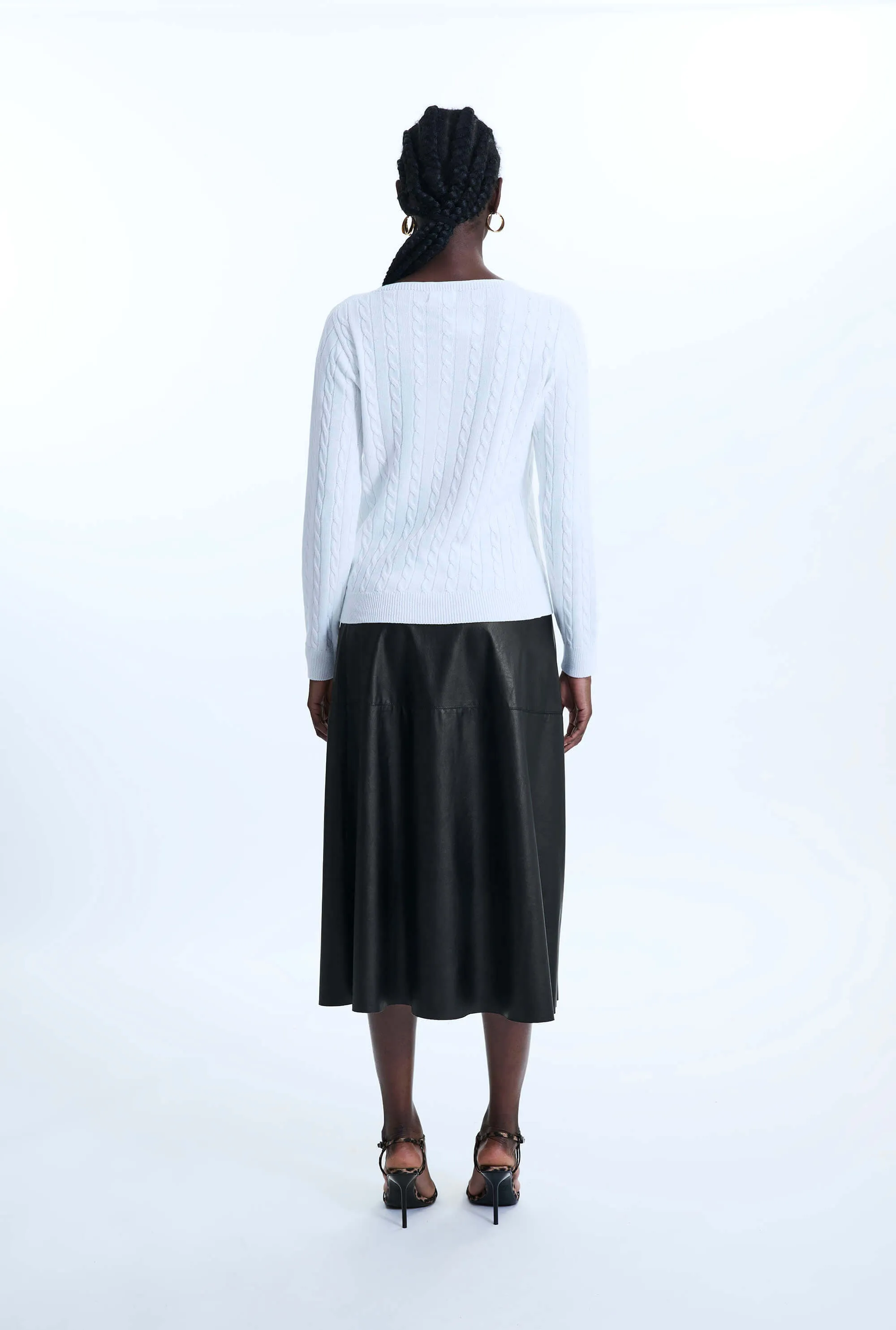 Cable Knit Jumper White