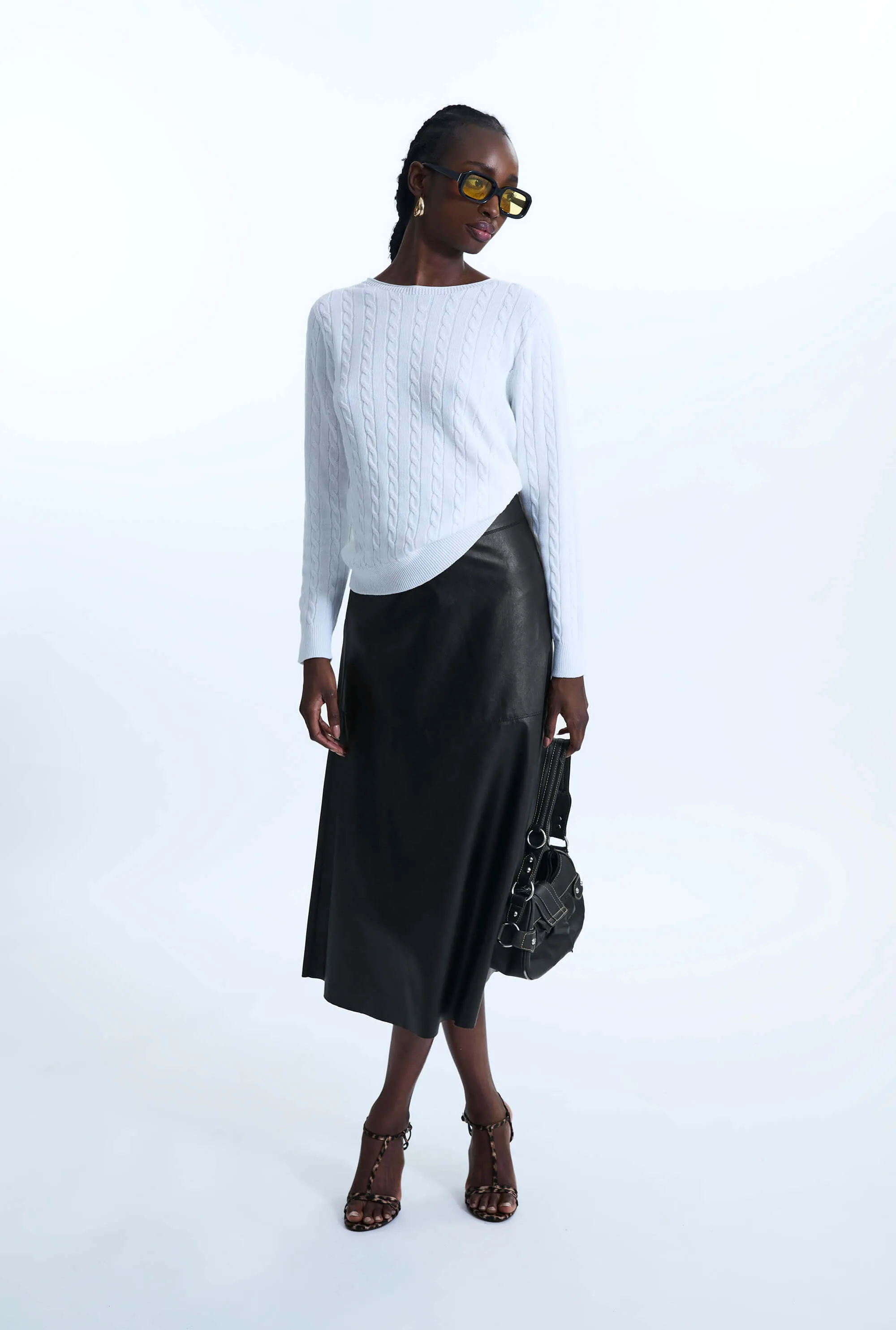 Cable Knit Jumper White