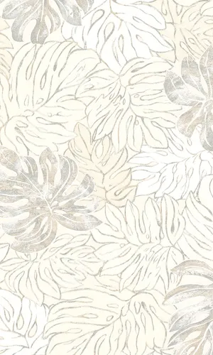 Casual Tan Graphic Monstera Leaves 30431