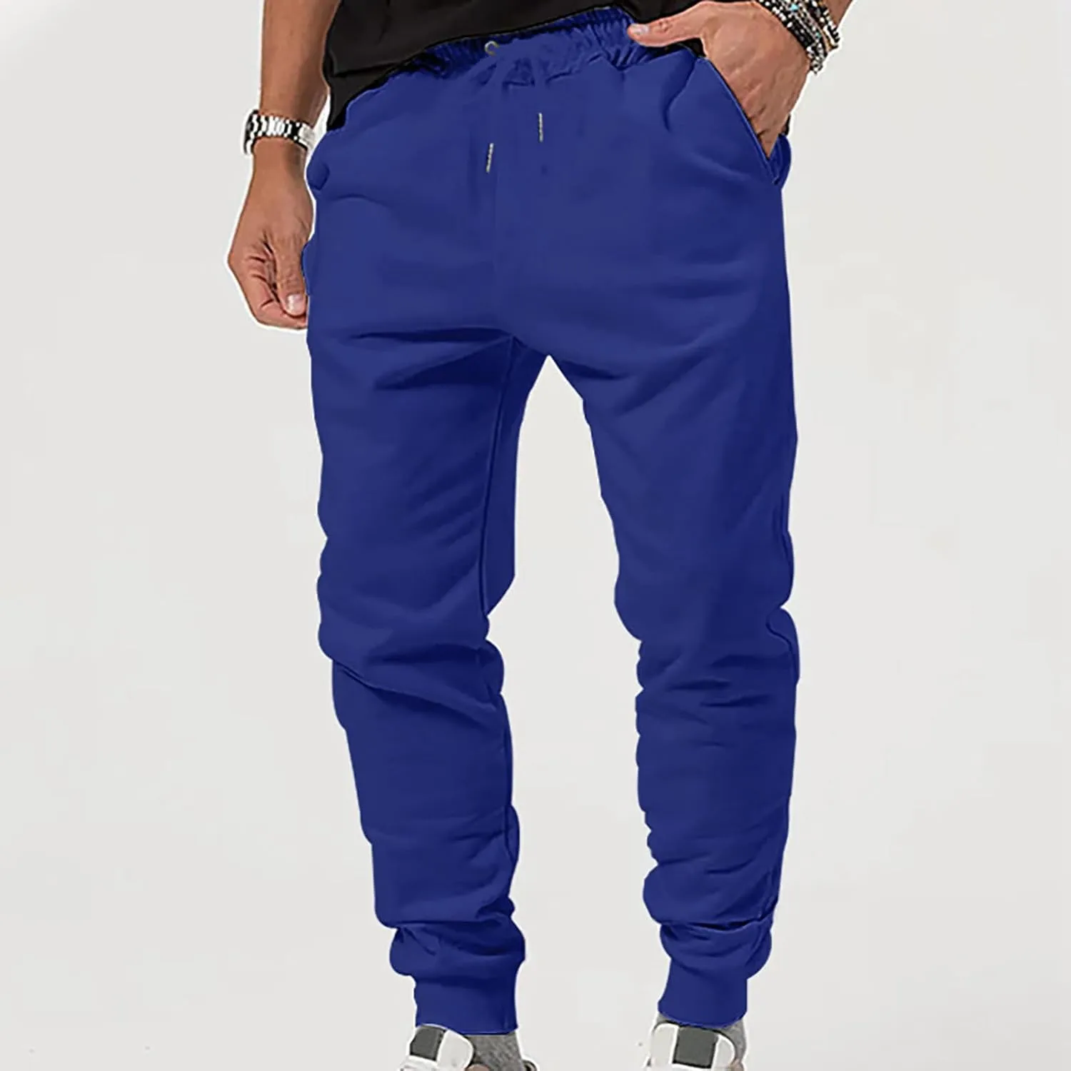 Casual Trousers Casual Jogger Work Pants Men's Slim-Fit Wrinkle- Flat-Front Chino Mens Loose Fleece Cargo Trousers