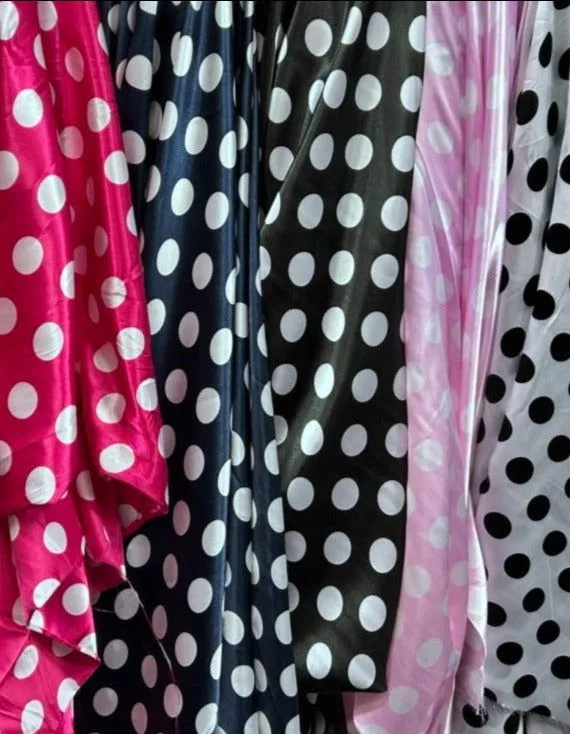 Charmeuse satin Polka dot one inch by the yard