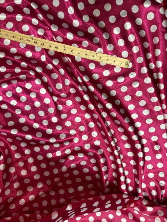Charmeuse satin Polka dot one inch by the yard