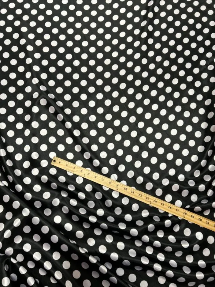Charmeuse satin Polka dot one inch by the yard