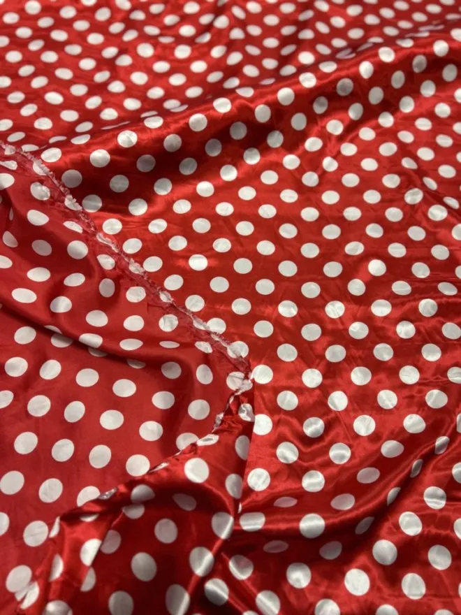 Charmeuse satin Polka dot one inch by the yard