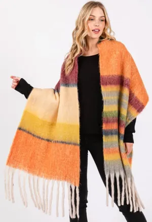Claudia Stripe Scarf-Orange