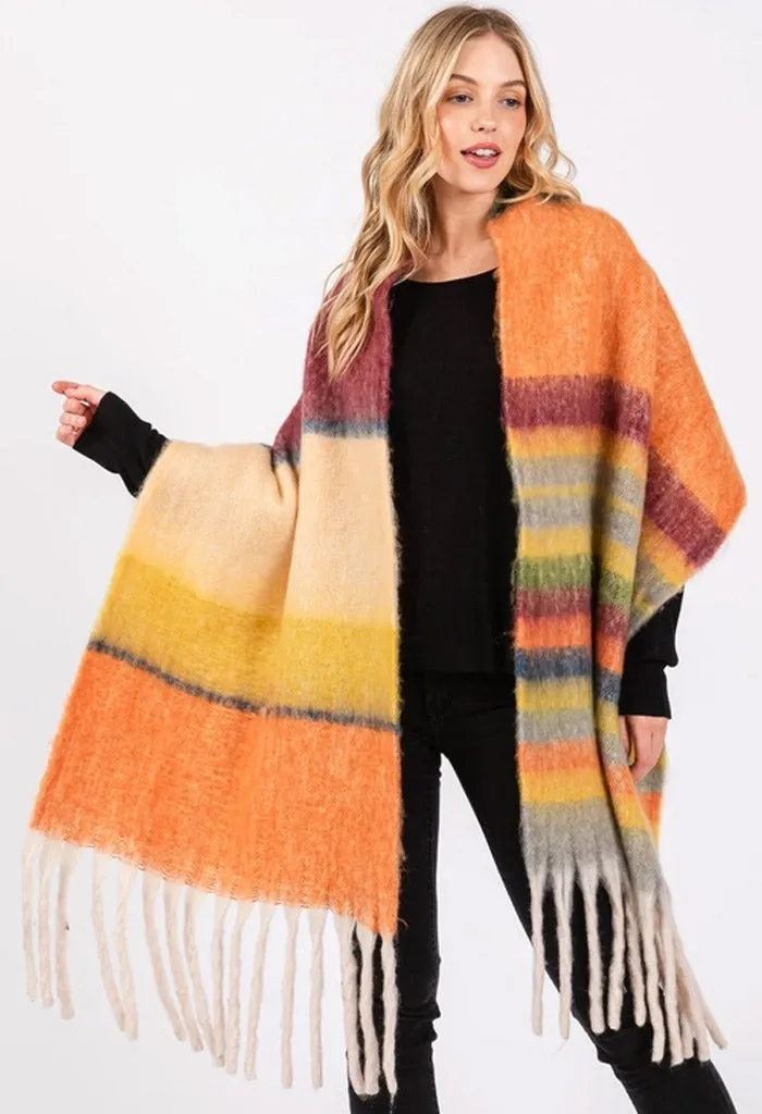 Claudia Stripe Scarf-Orange