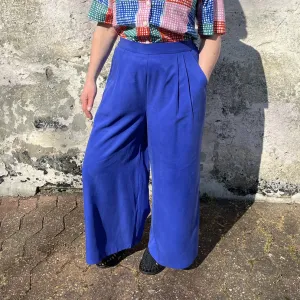 Cobalt  Lyocell Wide Trousers