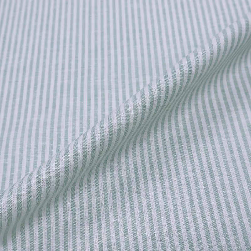 Cotton and Linen Mix - Stripe - Peppermint