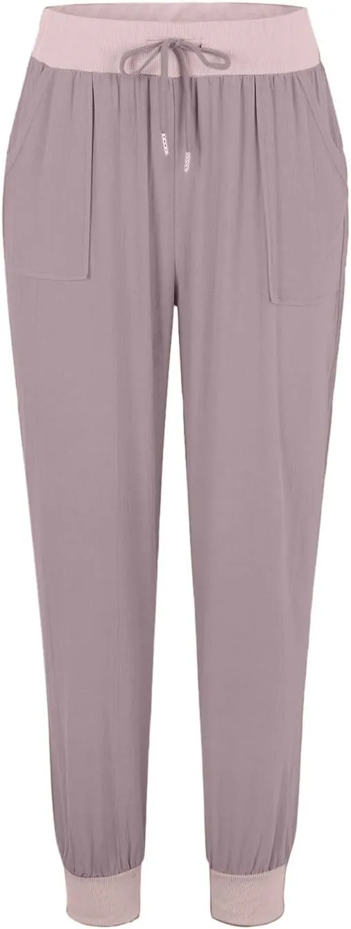 Cotton Linen Pants Women Baggy Casual Summer Beach Solid Color Plus Size High Waist Linen Pants Comfy Lounge Trousers