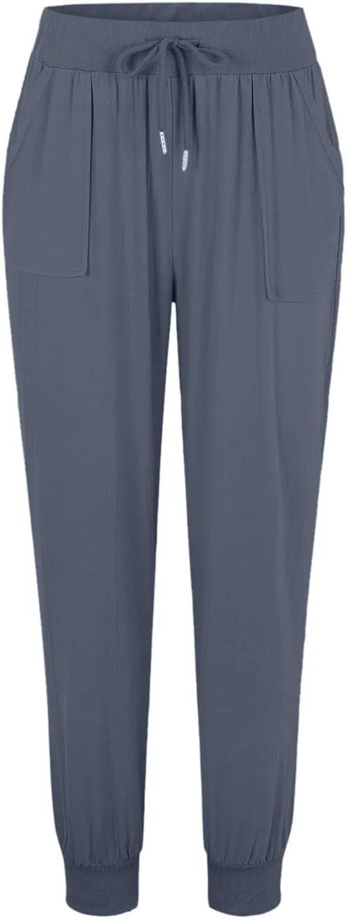 Cotton Linen Pants Women Baggy Casual Summer Beach Solid Color Plus Size High Waist Linen Pants Comfy Lounge Trousers