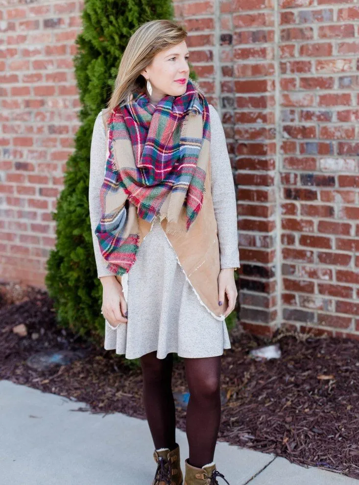 Cozy Warm Blanket Scarf In Taupe