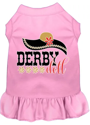 Derby Doll Screen Print Dog Dress Light Pink 4x (22)