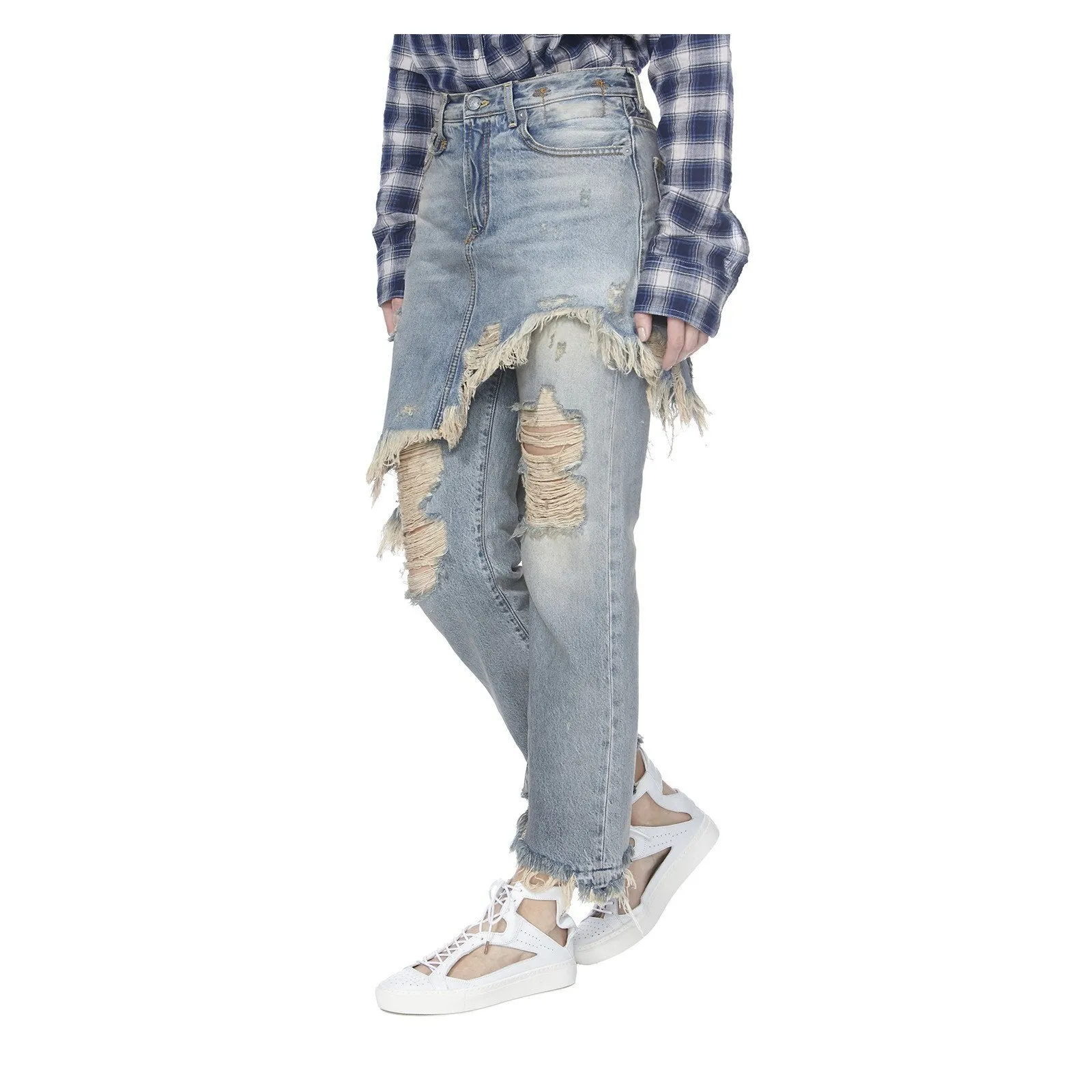 DOUBLE CLASSIC DISTRESSED JEANS