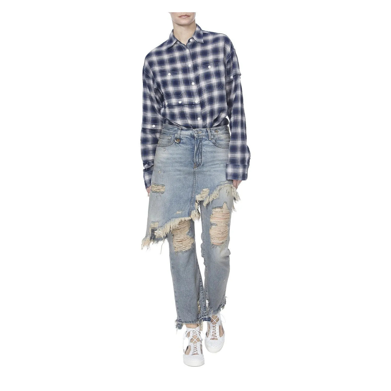 DOUBLE CLASSIC DISTRESSED JEANS
