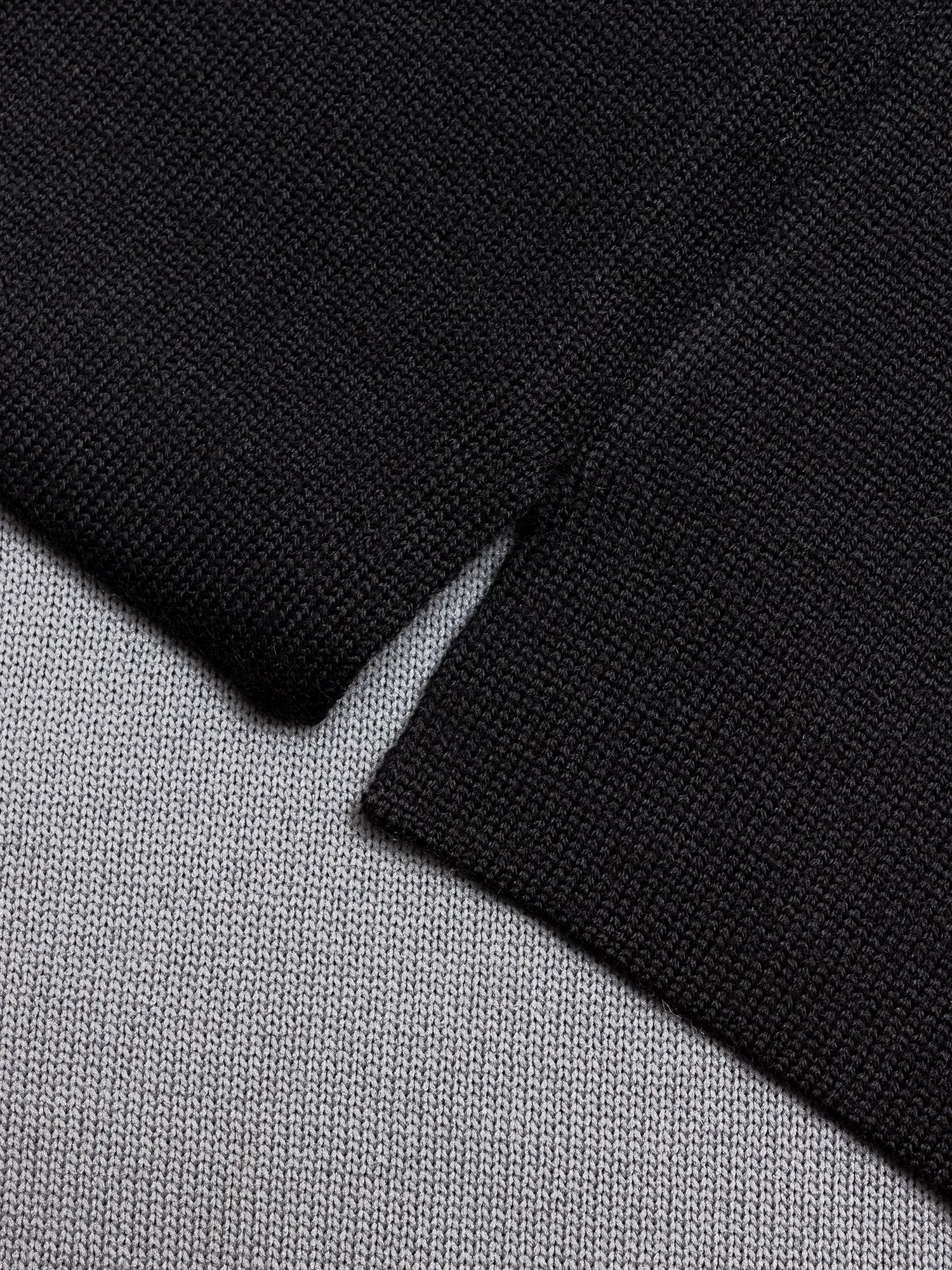 Double Face Wool Crewneck Sweater in Black