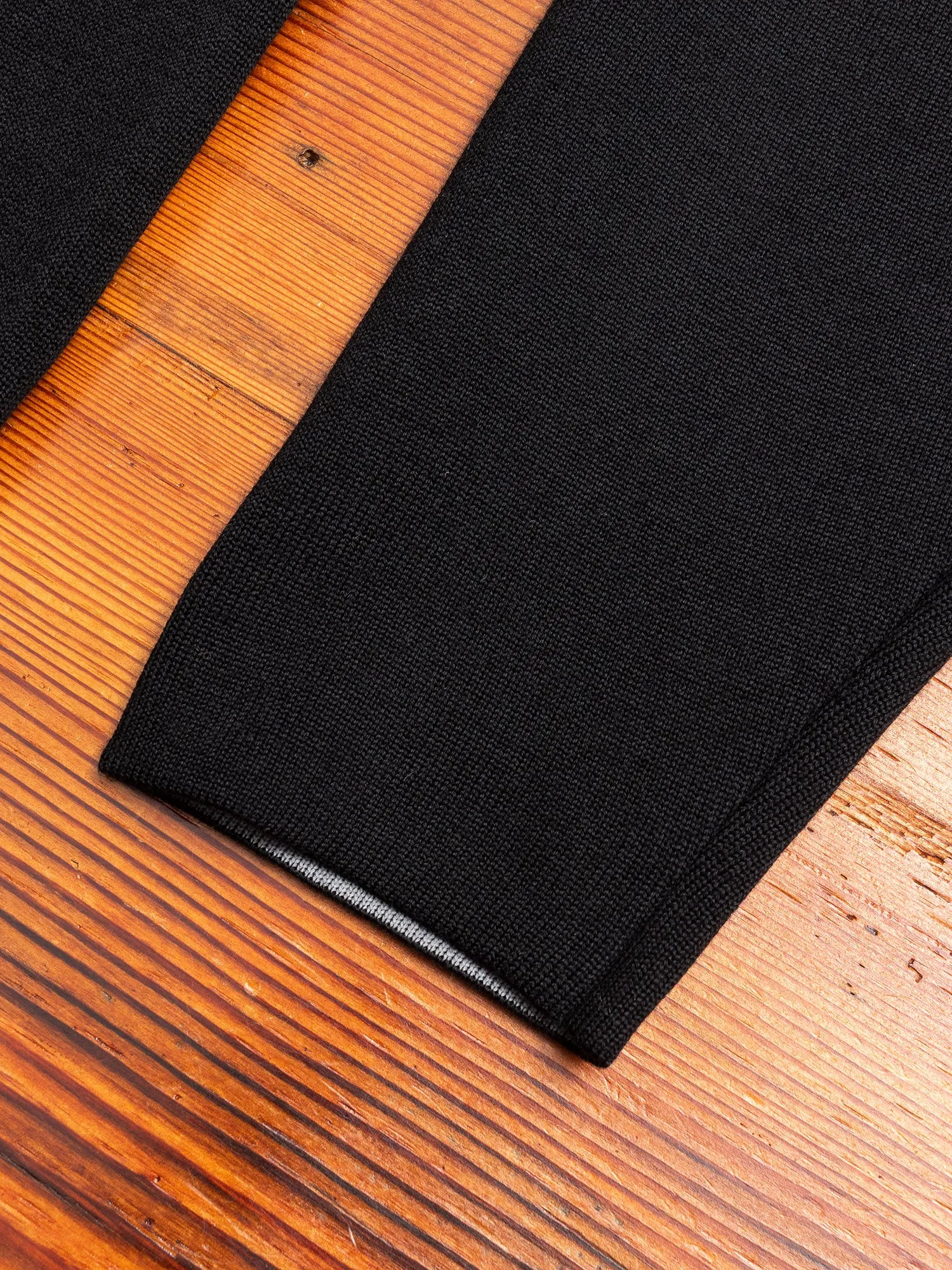 Double Face Wool Crewneck Sweater in Black