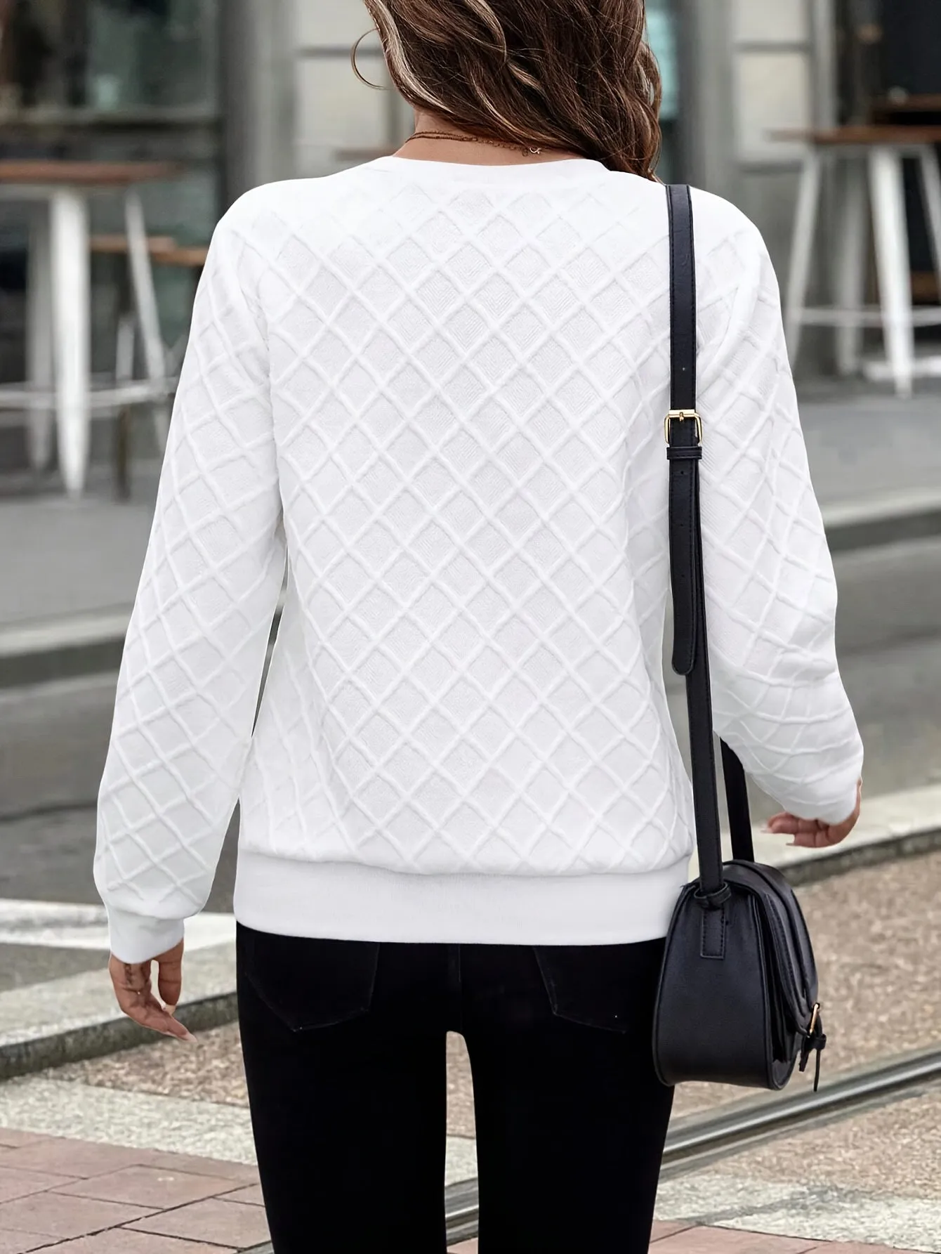 Elegant Solid Color Half-Zip Sweatshirt - Long Sleeve Pullover for Spring/Autumn