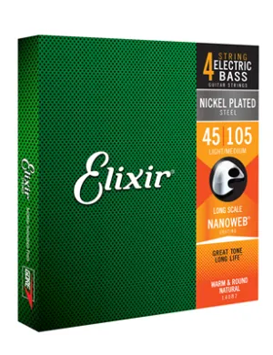 Elixir E14087 Nano Bass XL Med 45-105 Set