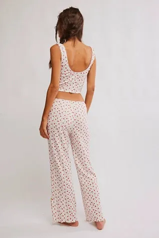 Free People Fresh in Love Lounge Set Bluebird Combo