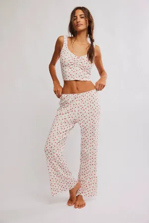 Free People Fresh in Love Lounge Set Bluebird Combo
