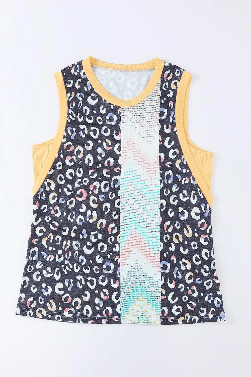 Fresh All Day Crew Neck Leopard Print Tank Top