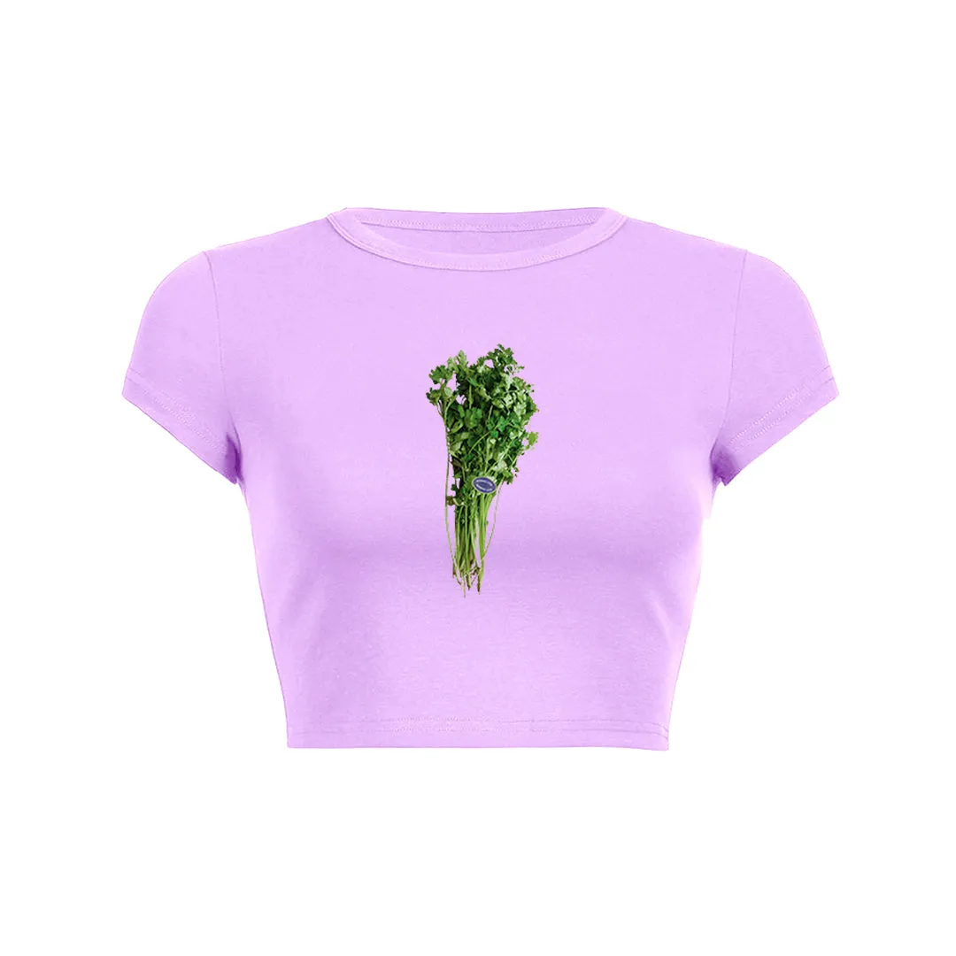 Fresh Cilantro Crop Top Baby Tee