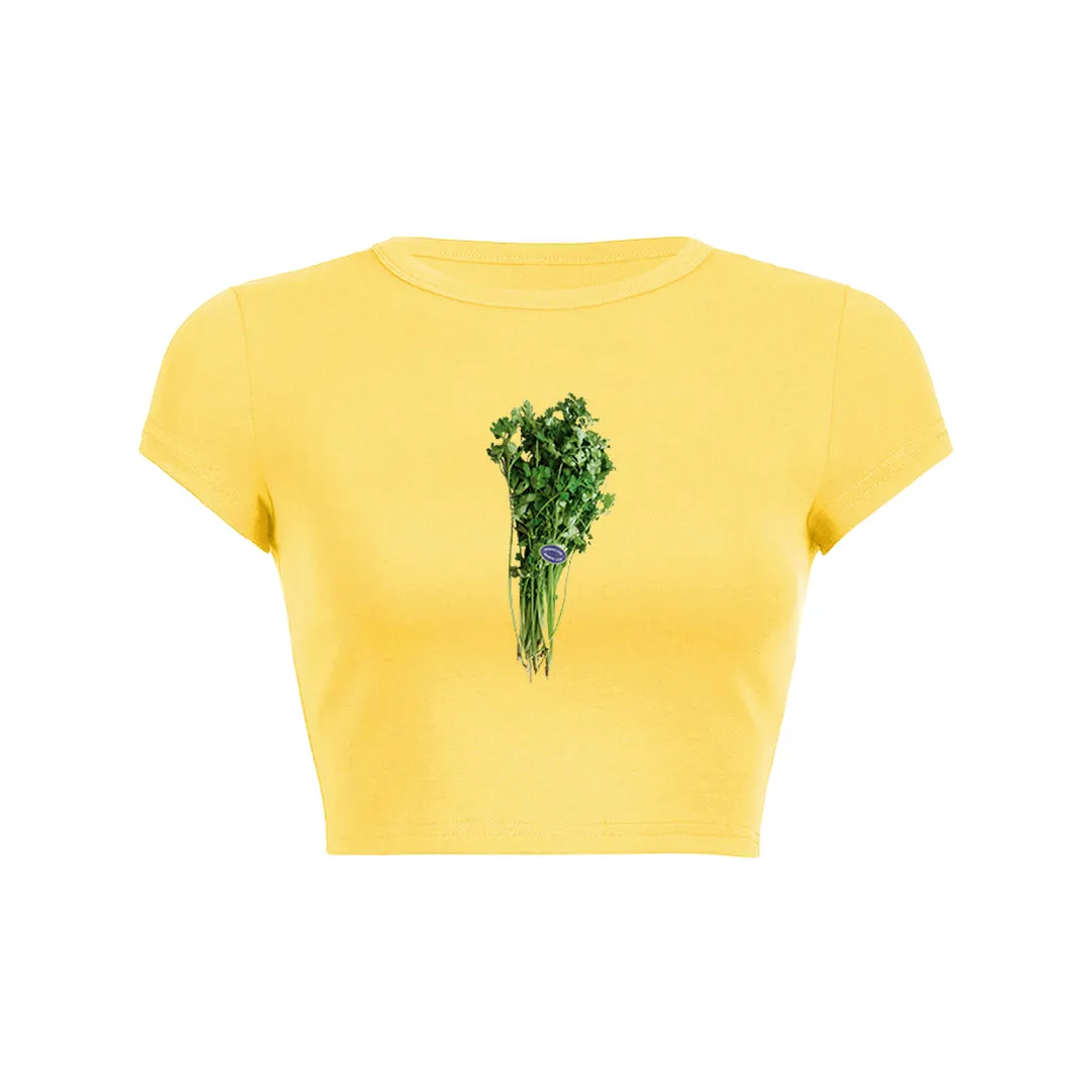 Fresh Cilantro Crop Top Baby Tee