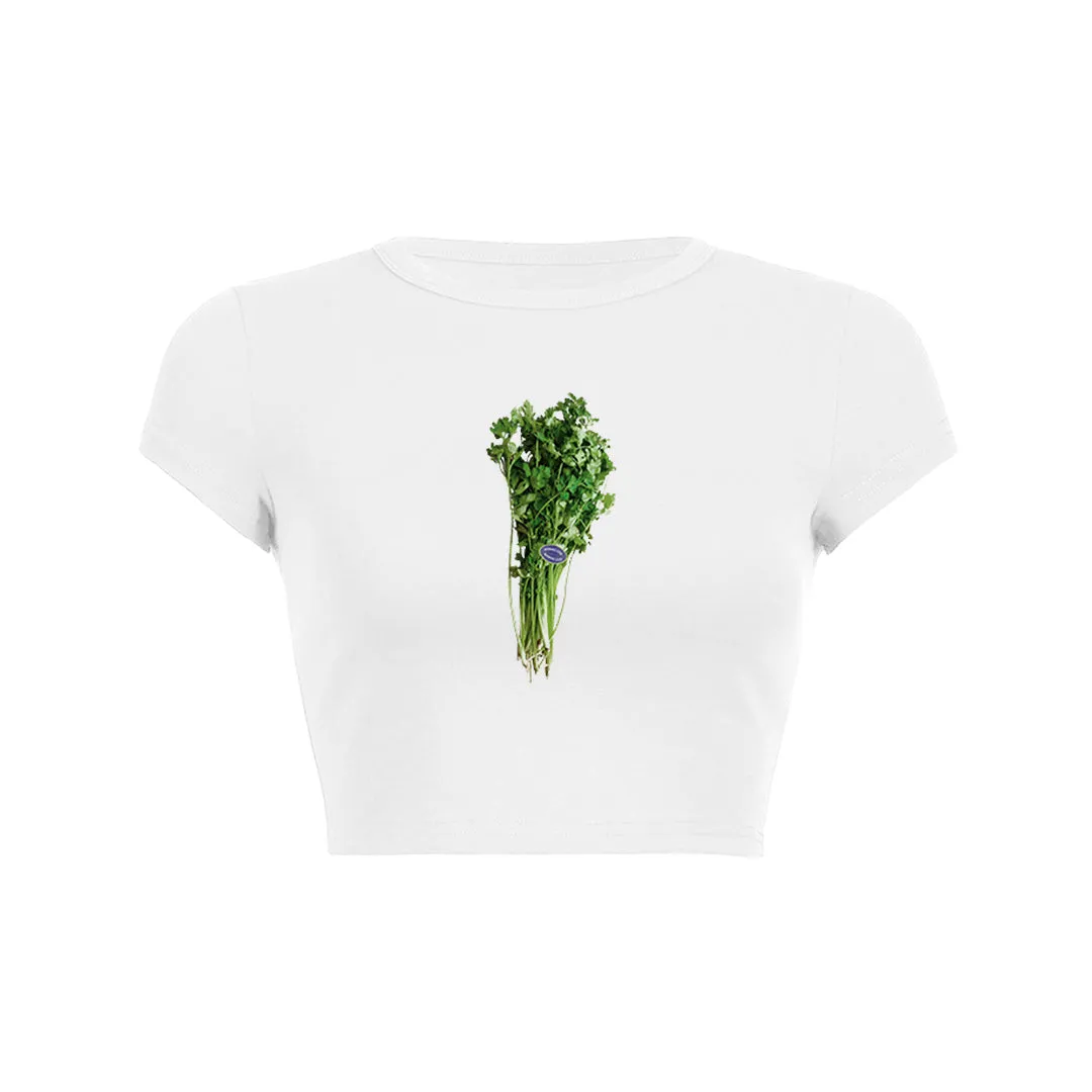 Fresh Cilantro Crop Top Baby Tee
