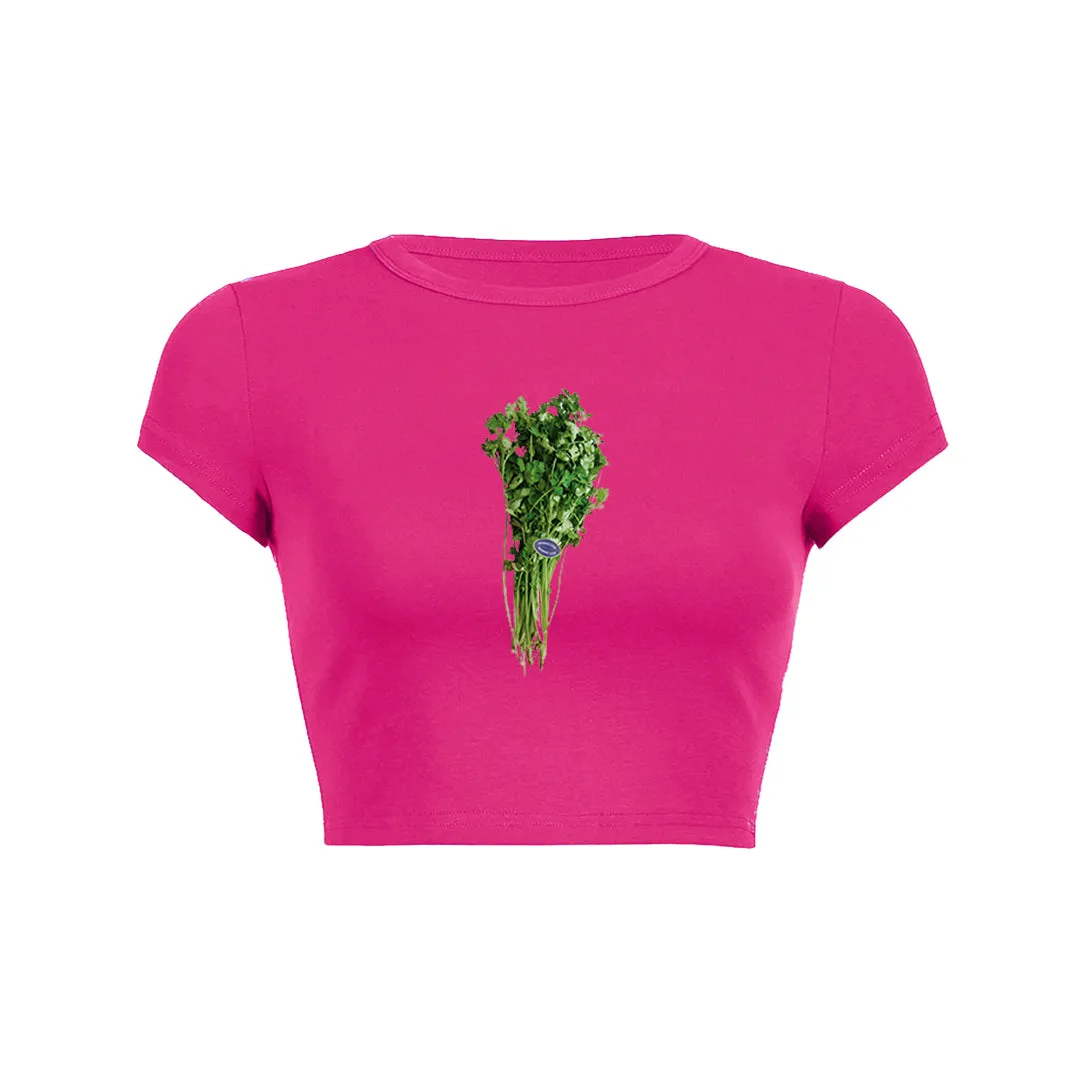 Fresh Cilantro Crop Top Baby Tee