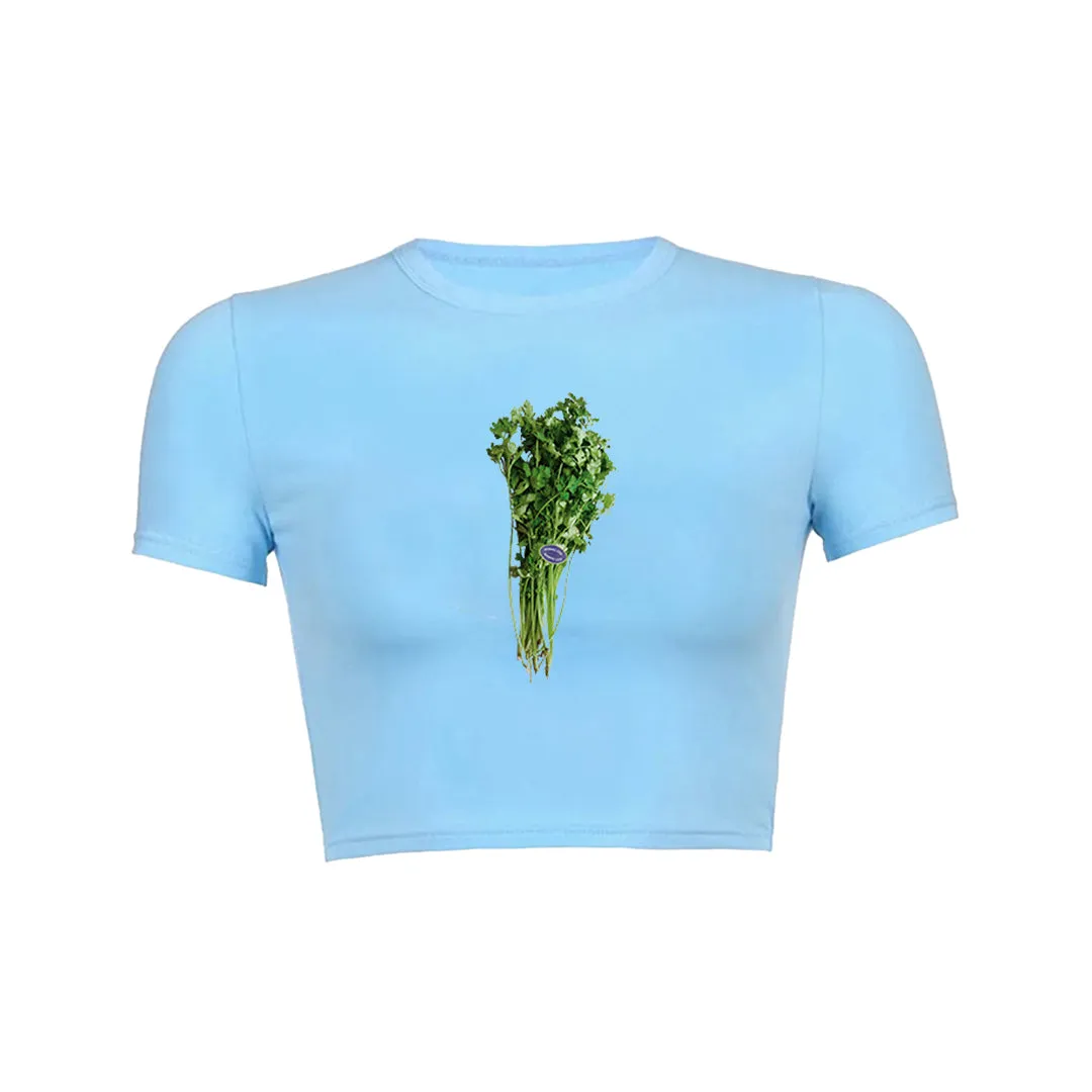 Fresh Cilantro Crop Top Baby Tee