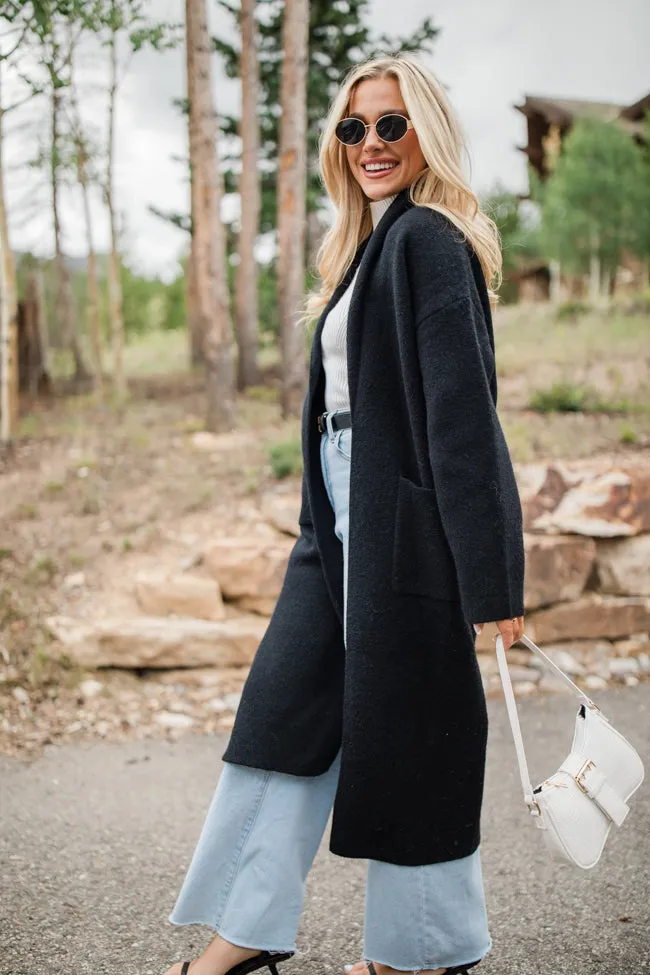 Go Where You Choose Black Long Cardigan SALE