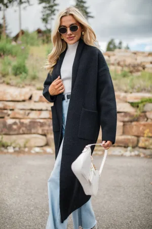 Go Where You Choose Black Long Cardigan SALE